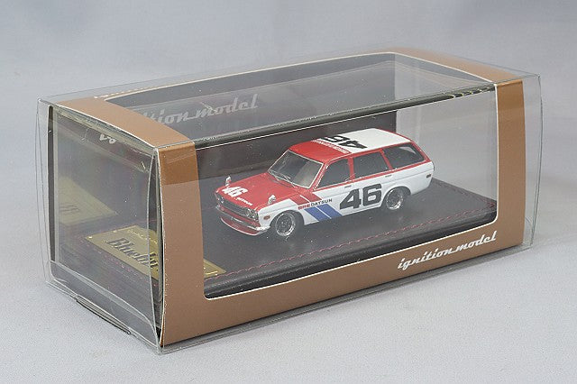 Chargez l&#39;image dans la visionneuse de la galerie, modèle d&#39;allumage 1/64 Datsun Bluebird (510) Wagon Rouge/Blanc avec roues RS Watanabe 14 pouces (Polish/Gunmetal) IG2929
