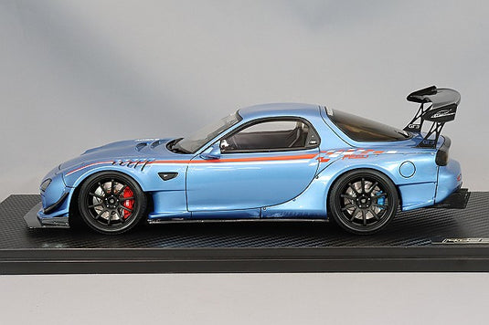 modèle d'allumage 1/18 FEED Afflux GT3 (FD3S) Bleu clair métallisé avec roues AdvanRS-DF 18 pouces (Noir) IG2963