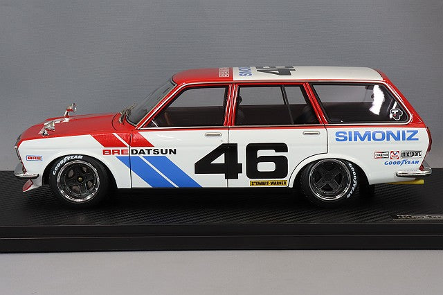 Load image into Gallery viewer, Tarmac x ignition model 1/18 Datsun Bluebird (510) Wagon #46 BRE Red/WhiteIG3063
