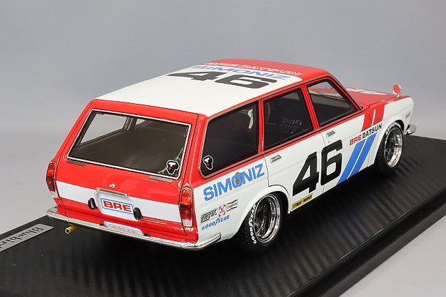 Load image into Gallery viewer, Tarmac x ignition model 1/18 Datsun Bluebird (510) Wagon #46 BRE Red/WhiteIG3063
