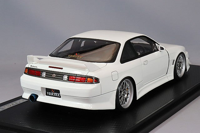 Chargez l&#39;image dans la visionneuse de la galerie, modèle d&#39;allumage 1/18 VERTEX S14 Silvia White avec roues BBS RG-R 18 pouces (Argent) IG3082
