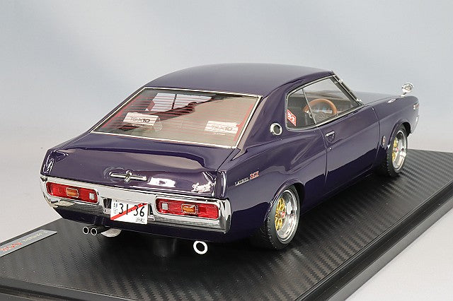 Laden Sie das Bild in Galerie -Viewer, ignition model 1/18 Nissan Laurel 2000SGX (C130) Purple with Yayoi 14-inch Wheels (Polish/Gold)IG3136
