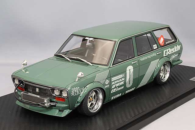 Cargue la imagen en el visor de la galería, Modelo de encendido 1/18 Datsun Bluebird (510) Wagon GreenIG3147
