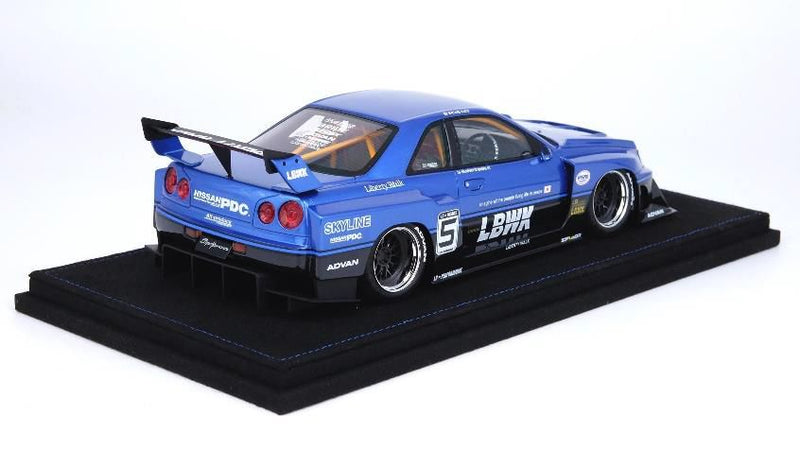 Cargue la imagen en el visor de la galería, INNO Models 1/18 Nissan Skyline &quot;LBWK&quot; (ER34) Super Silhouette Blue Metallic (Item Change from IN18R-R34-BLU)
