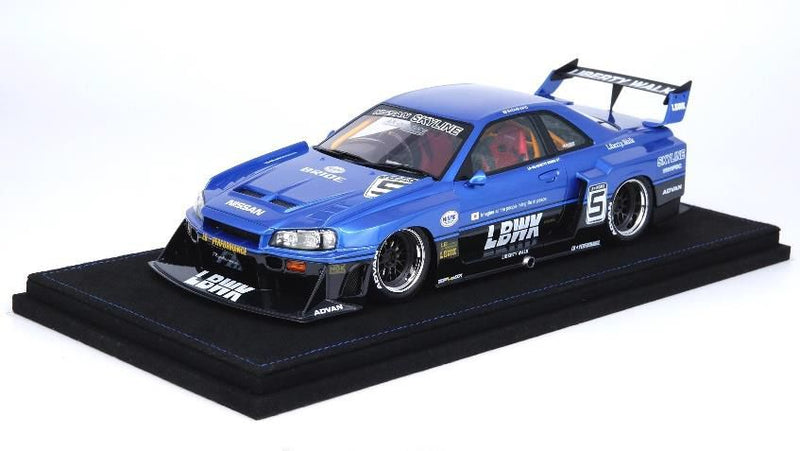 Carica immagine in Galleria Viewer, INNO Models 1/18 Nissan Skyline &quot;LBWK&quot; (ER34) Super Silhouette Blue Metallic (Item Change from IN18R-R34-BLU)
