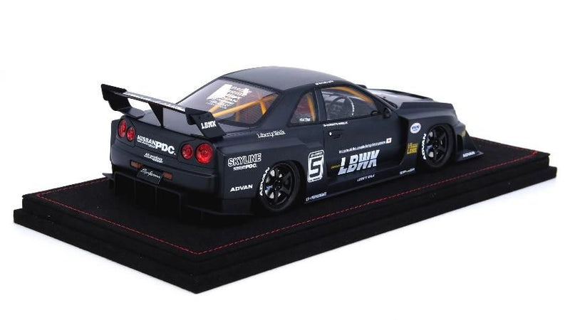 Laden Sie das Bild in Galerie -Viewer, INNO Models 1/18 Nissan Skyline &quot;LBWK&quot; (ER34) Super Silhouette Matte Black (Item Change from IN18R-R34-BM)
