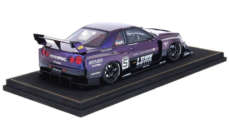 Laden Sie das Bild in Galerie -Viewer, INNO Models 1/18 Nissan Skyline &quot;LBWK&quot; (ER34) Super Silhouette Midnight Purple II
