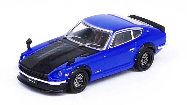 Load image into Gallery viewer, INNO Models 1/64 Nissan Fairlady Z (S30) Blue with Carbon Hood
