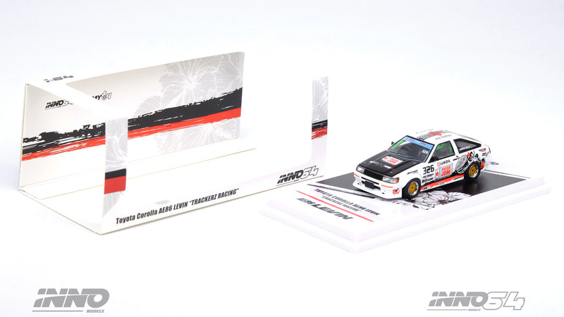 Load image into Gallery viewer, INNO Models 1/64 Toyota Corolla AE86 Levin &quot;TRACKERS RACING&quot;
