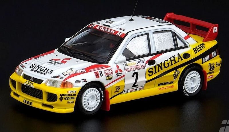 Load image into Gallery viewer, INNO Models 1/64 Mitsubishi Lancer Evolution III #2 &quot;Singha&quot; Rally of Thailand
