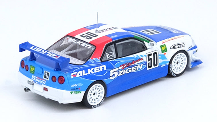 Laden Sie das Bild in Galerie -Viewer, INNO Models 1/64 Nissan Skyline GT-R (R34) #50 &quot;5ZIGEN FALKEN&quot; Super Taikyu 2000 N1 Champion
