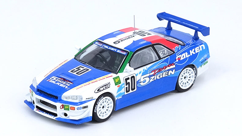 Laden Sie das Bild in Galerie -Viewer, INNO Models 1/64 Nissan Skyline GT-R (R34) #50 &quot;5ZIGEN FALKEN&quot; Super Taikyu 2000 N1 Champion
