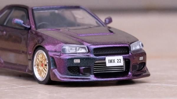 Chargez l&#39;image dans la visionneuse de la galerie, INNO Models 1/64 Nissan Skyline R34 GTT Magic Purple Event Limited at International MotorXpo Hong Kong 2022
