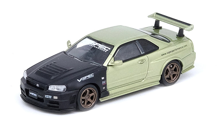 Load image into Gallery viewer, INNO Models 1/64 Nissan Skyline GT-R (R34) M-SPEC NUR Tuned by NISMO Omori Factory
