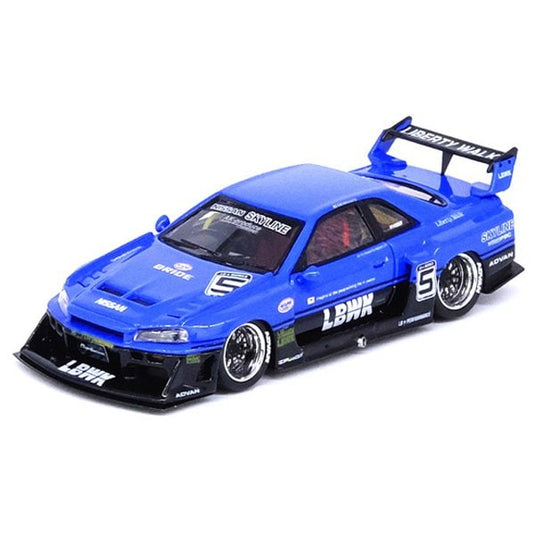 INNO ModelsIN64R-R34-BLU 1/64 Nissan Skyline LBWK ER34 Super Silueta Azul Resina Metálica