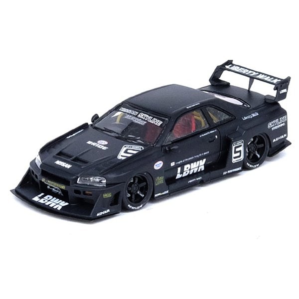 INNO ModelsIN64R-R34-BM 1/64 Nissan Skyline LBWK ER34 Super silueta resina negra mate