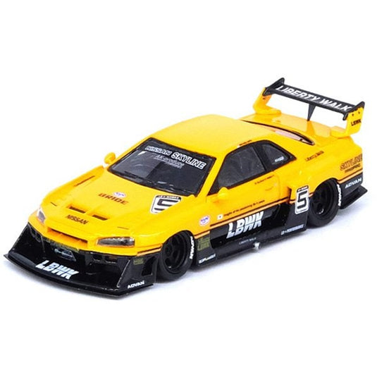 INNO ModelsIN64R-R34-YL 1/64 Nissan Skyline LBWK ER34 Super Silhouette résine jaune