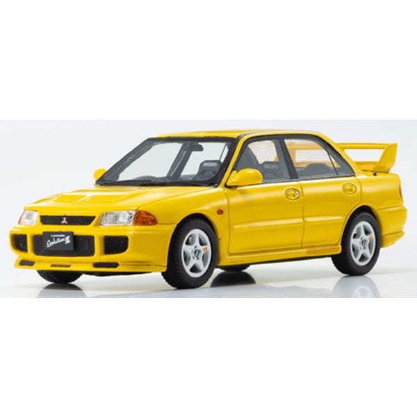 Précommande KYOSHO KSR43120Y 1/43 Mitsubishi Lancer Evolution III Jaune [Voiture miniature en résine moulée]