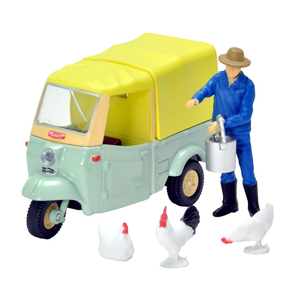 Carica immagine in Galleria Viewer, Tomica LV-143d 1/64 Daihatsu Midget Light Green/Beige with Figure  Diecast
