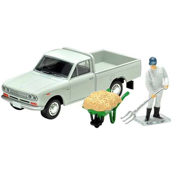 Load image into Gallery viewer, Tomica LV-195c 1/64 Datsun Truck 1300 Deluxe White with Figure
