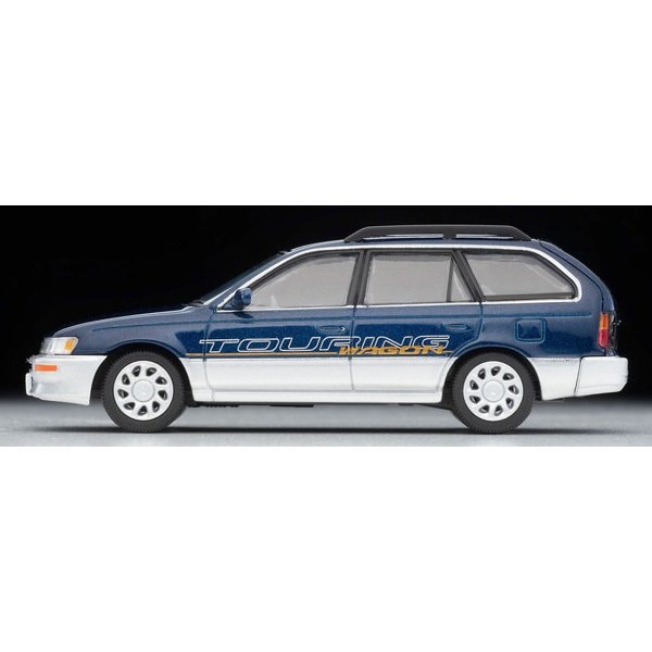 Cargue la imagen en el visor de la galería, Tomica LV-N287a 1/64 Toyota Corolla Wagon L Touring con opciones Azul/Plata 1996 Diecast
