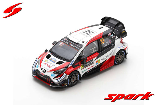 Spark 1/43 Toyota Yaris WRC Gazoo Racing #33 Rally Sweden 2020 Winner Evans/Martin