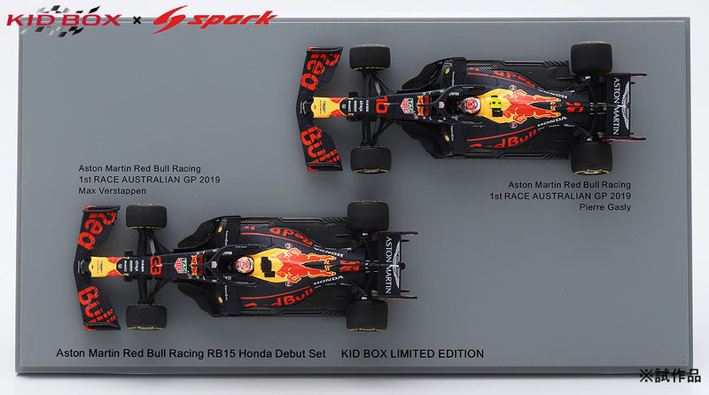 Chargez l&#39;image dans la visionneuse de la galerie, Spark 1/43 Aston Martin Red Bull RB15 Honda Australian GP 2019 Debut Set
