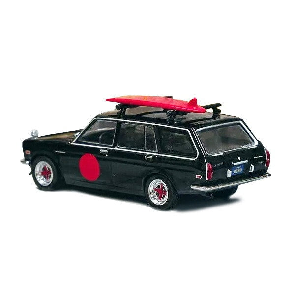 Load image into Gallery viewer, TARMAC WORKS T64G-026-BK 1/64 TARMAC WORKS 1:64 Mijo Exclusive Datsun Bluebird 510 Wagon with Surfboard  Diecast
