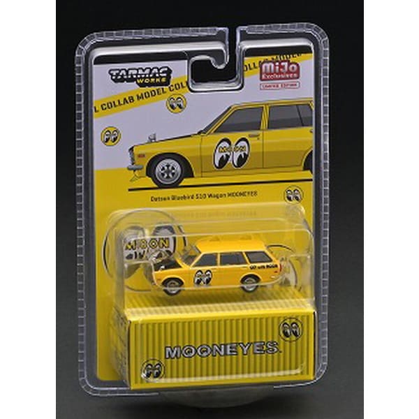 Load image into Gallery viewer, TARMAC WORKS T64G-026-ME2 1/64 TARMAC WORKS 1:64 MIJO EXCLUSIVE DATSUN BLUEBIRD 510 WAGON MOONEYES SPECIAL EDITION  Diecast
