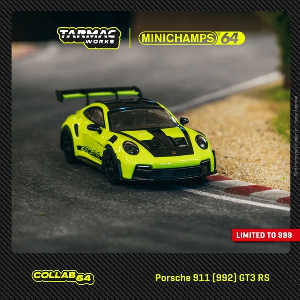 TARMAC WORKS T64MC-005-AG 1/64 Porsche 911 992 GT3 RS Acid Green  Diecast