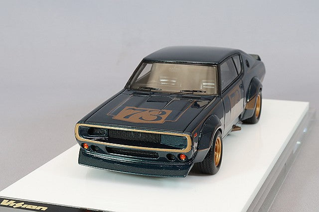 VISION 1/43 Nissan Skyline 2000 GT-R (KPGC10) Racing Concept 1972 Tokyo Motor Show Metallic Dark Green