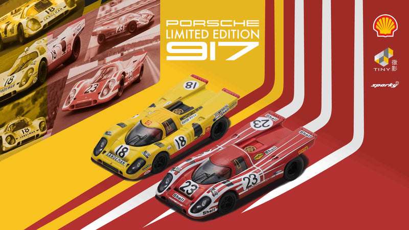 Carica immagine in Galleria Viewer, Spark 1/64 Porsche 917K Shell Le Mans 1970 Set #18 &amp; #23
